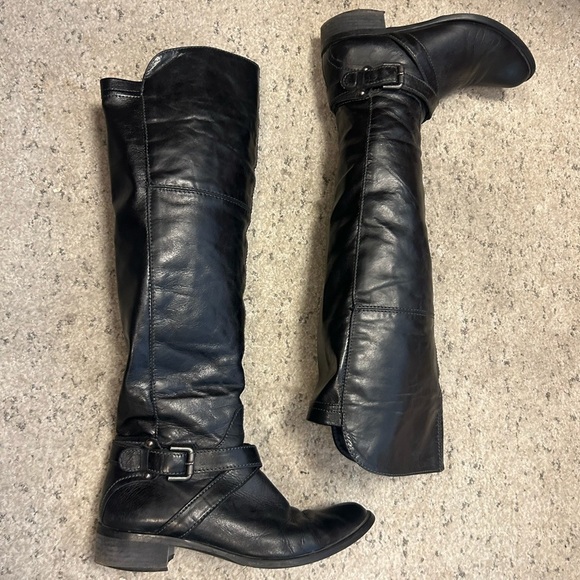 Lavorazione Artigiana Sz. 9 over the knee all leather ultra beautiful flat moto - Picture 2 of 13